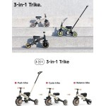 QPlay stager 3in1 τρίκυκλο ποδήλατο καφέ 01-1212075-03 5061047481745