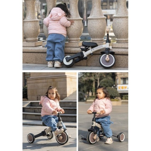 QPlay stager 3in1 τρίκυκλο ποδήλατο καφέ 01-1212075-03 5061047481745