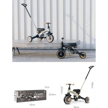 QPlay stager 3in1 τρίκυκλο ποδήλατο καφέ 01-1212075-03 5061047481745