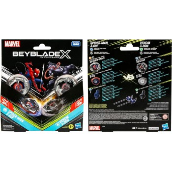 Hasbro beyblade x  collab spider-man 3-60f vs. venom 3-80n multipack set, includes G0288 5010996264183