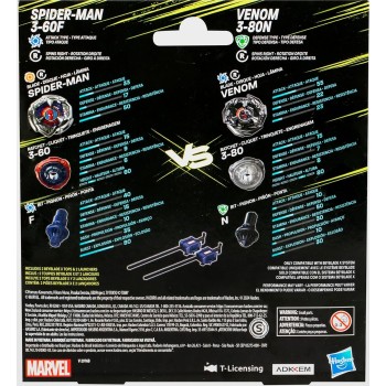 Hasbro beyblade x  collab spider-man 3-60f vs. venom 3-80n multipack set, includes G0288 5010996264183