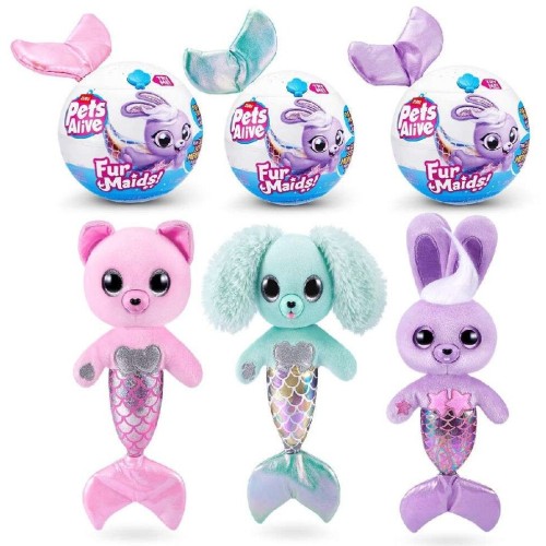Zuru Pets Alive Furmaids Loutine Mermaid Animal With Surprises - 3 Designs (11809555) 11809555 4894680036420