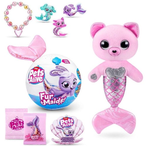 Zuru Pets Alive Furmaids Loutine Mermaid Animal With Surprises - 3 Designs (11809555) 11809555 4894680036420
