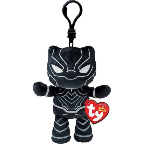 Marvel Avengers Ty Beannie Babies Panther Fluffy Clip Black 8.5cm 1607-34003 008421340033