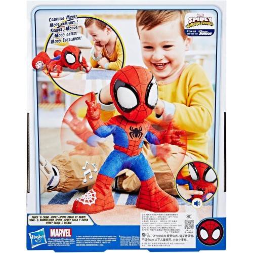 Mattel Spiderman SPIDEY AND HIS AMAZING FRIENDS Marvel Dance 'N Crawl Spidey Interactive Plush Toy F6722 5010996231208