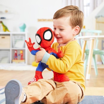 Mattel Spiderman SPIDEY AND HIS AMAZING FRIENDS Marvel Dance 'N Crawl Spidey Interactive Plush Toy F6722 5010996231208