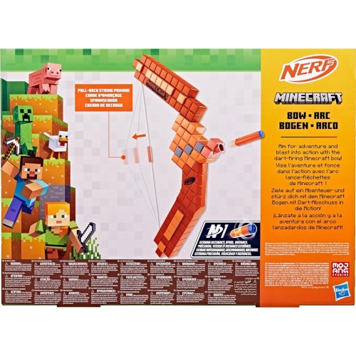 Hasbro Nerf Minecraft Bow Dart Blaster, 8 Nerf N1 Darts G1120 5010996303172