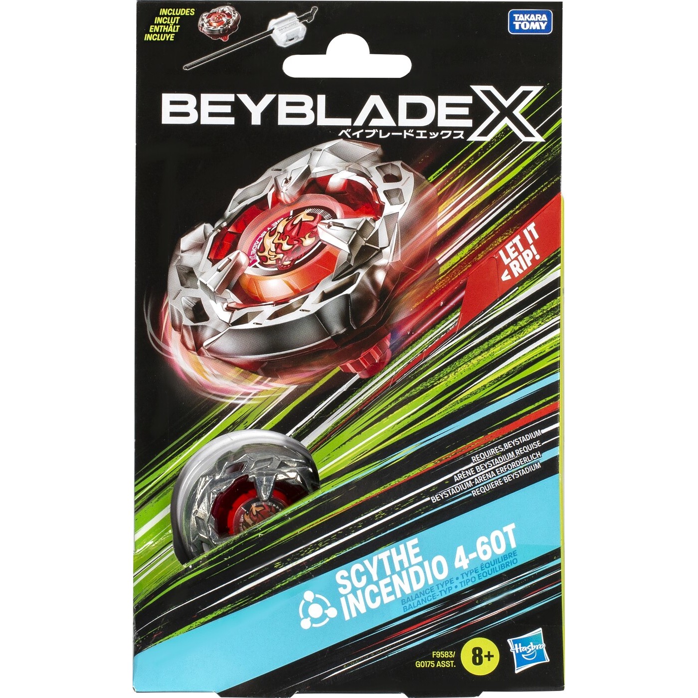 Chain Incendio Top Hasbro Beyblade X Scythe Incendio 4-60T Battling Spinning Top G0175 ...