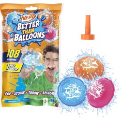 Hasbro Nerf Super Soaker Better Than Balloons Water Toys, Easy 1 Piece Clean Up, 108 Pods, Lots Of Ways To Play, Backyard Water 
