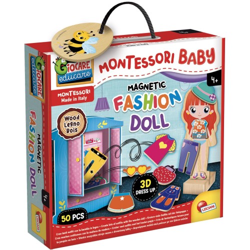 Lisciani Montessori Wood Magnetic Fashion Doll 08.98361 8008324098361