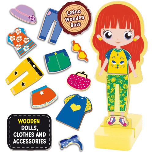 Lisciani Montessori Wood Magnetic Fashion Doll 08.98361 8008324098361