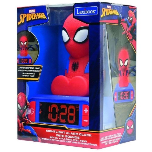 Lexibook Spiderman Ψηφιακό Ρολόι Ξυπνητήρι Με Φωτάκι Νυχτός, Ηχητικά Εφέ Και 3D Φιγούρα Marvel Spider-Man (Rl800sp) 25.RL800SP 3
