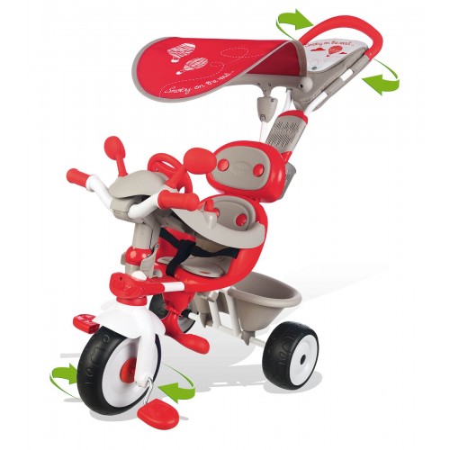 Smoby Pico Τρίκυκλο Ποδηλατάκι Baby Driver V Confort Με Τέντα Κόκκινο 434208 3032164342082