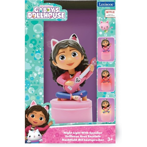 Lexibook Gabbys Dollhouse House Of Gabby Dolls, Night With Speaker, Soft Light, Battery, Pink Color, Single Size, Ns01gdh 25.NS0