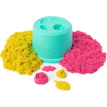 Spin Master kinetic sand, squishblossom blooming flower with 227g  yellow and pink play 106277 681147043015