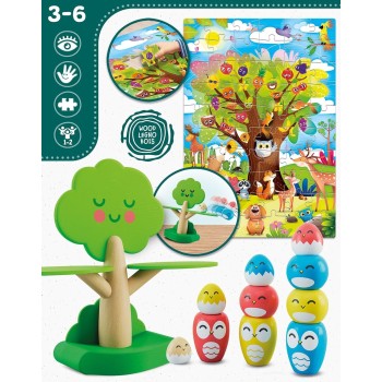 Lisciani Montessori Baby Happy Birds Ξύλινο Δέντρο Ισορροπίας 08.105397 8008324105397