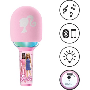 lexibook, barbie, wireless microphone with speaker and  4 voice modifiers,  25.MIC280BB 3380743107622