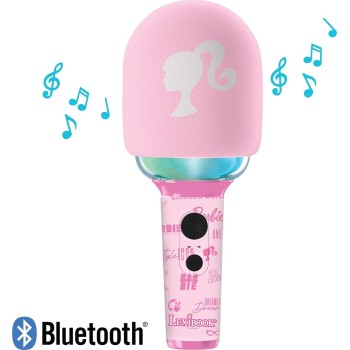 lexibook, barbie, wireless microphone with speaker and  4 voice modifiers,  25.MIC280BB 3380743107622