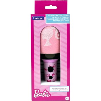lexibook, barbie, wireless microphone with speaker and  4 voice modifiers,  25.MIC280BB 3380743107622