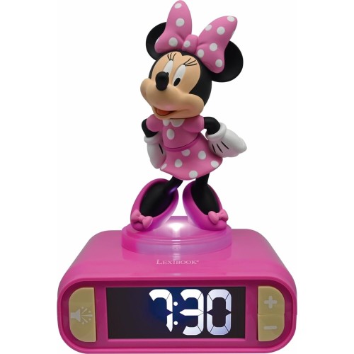 Lexibook Disney Minnie Mouse Disney, Minnie Nightlight Alarm Clock, Sounds And Melodies, LCD B 25.RL800MN 3380743101316