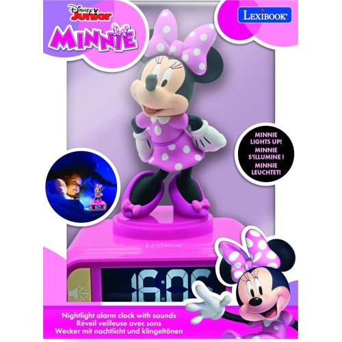 Lexibook Disney Minnie Mouse Disney, Minnie Nightlight Alarm Clock, Sounds And Melodies, LCD B 25.RL800MN 3380743101316