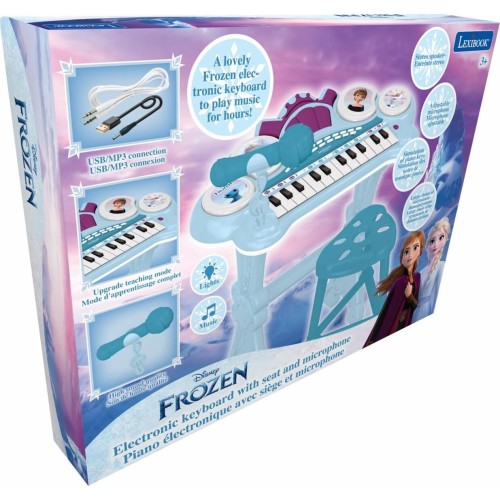 Lexibook Disney Frozen Ηλεκτρονικό Πληκτρολόγιο Με Κάθισμα, Μικρόφωνο, Mp3 Player 25.K707FZ 3380743090818