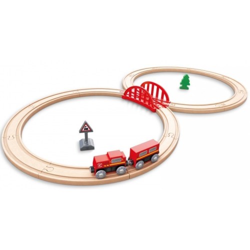 Hape Railway Ξύλινο Classic Figure 8 Τρένο Set E3793A 6943478039261
