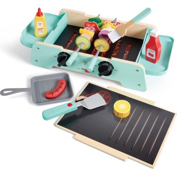 Hape Playfully Delicious Ξύλινη Ψησταριά & Grill BBQ, Ρεαλιστικοί Ήχοι E3214A 6943478046900