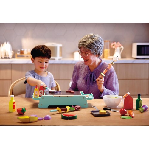 Hape Playfully Delicious Ξύλινη Ψησταριά & Grill BBQ, Ρεαλιστικοί Ήχοι E3214A 6943478046900