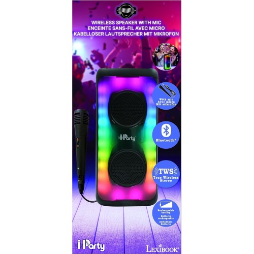 Lexibook Iparty, Φορητό Ηχείο Bluetooth Με Μικρόφωνο 25.K8330 3380743105253