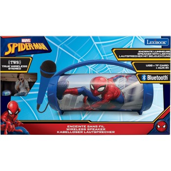 Lexibook Childrens Speaker With Spiderman Karaoke Microphone 25.BTP585SPZ 3380743105857