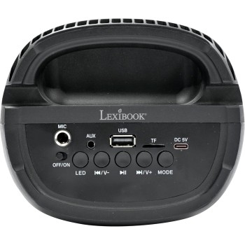 Lexibook Iparty, Portable Bluetooth Speaker With Microphone, Powerful Volume, Multi-Colored Lighting Effects, Rechargeable Batt 