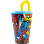 Stor Ποτήρι Με Καλαμάκι, 430 Ml, Spiderman, Midnight Flyer B74730 8412497747306