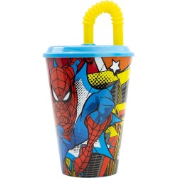 Stor Ποτήρι Με Καλαμάκι, 430 Ml, Spiderman, Midnight Flyer B74730 8412497747306