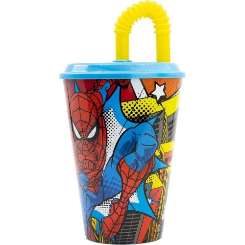 Stor Ποτήρι Με Καλαμάκι, 430 Ml, Spiderman, Midnight Flyer B74730 8412497747306
