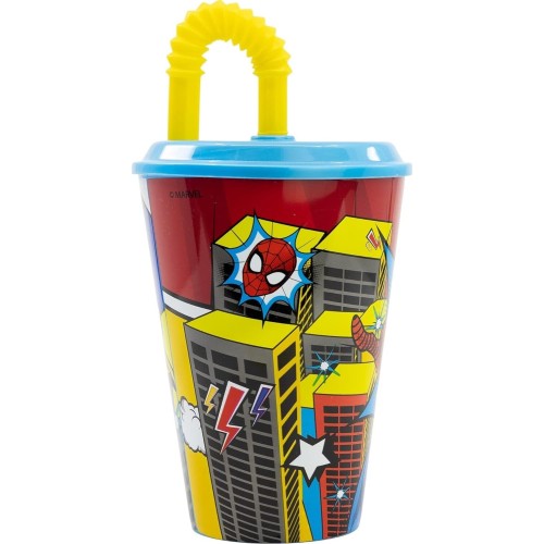 Stor Ποτήρι Με Καλαμάκι, 430 Ml, Spiderman, Midnight Flyer B74730 8412497747306