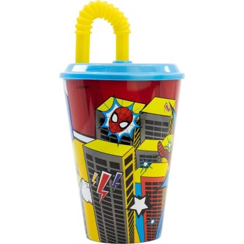 Stor Ποτήρι Με Καλαμάκι, 430 Ml, Spiderman, Midnight Flyer B74730 8412497747306