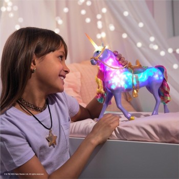 Spin Master unicorn academy,  rainbow light-up wildstar unicorn toy with lights, sounds 105945 681147036246