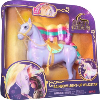 Spin Master unicorn academy,  rainbow light-up wildstar unicorn toy with lights, sounds 105945 681147036246