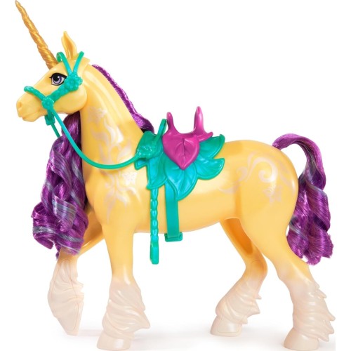 Spin Master unicorn academy, unicorn with head movement, 2 riding accessories, 27.9cm,  105944 681147036260