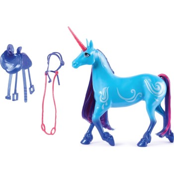 Spin Master unicorn academy, unicorn with head movement, 2 riding accessories, 27.9cm,  105944 681147036260