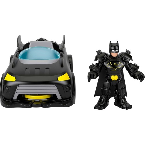 Mattel Fisher-Price DC Super Friends Metal Force Batmobile Toy Car, 3-Inch Batman Action Figure & Accessories Set, Includes L JF