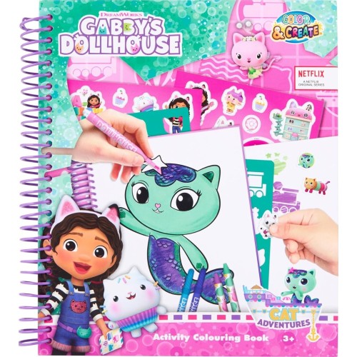 canenco gabbys dollhouse - stencil book - dreamworks - activity colouring book - co GD24356 8719668024120