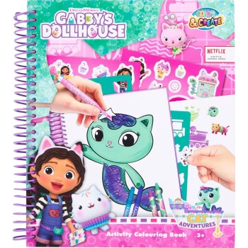 canenco gabbys dollhouse - stencil book - dreamworks - activity colouring book - co GD24356 8719668024120
