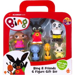 Giochi Preziosi Bing Figures Set - 6 Characters: Flop, Sula, Amma, Pando, Padget - Coloured, 8Cm High, Ages 18+ Months MNG07002 