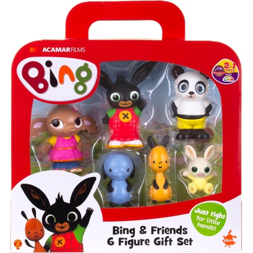 Giochi Preziosi Bing Figures Set - 6 Characters: Flop, Sula, Amma, Pando, Padget - Coloured, 8Cm High, Ages 18+ Months MNG07002 