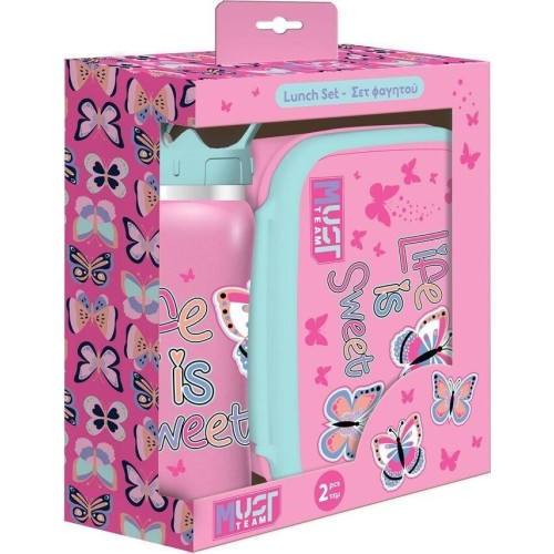 Diakakis imports Σετ Φαγητού Must Team Life Is Sweet Φαγητοδοχείο 800ml-παγούρι Ανοξείδωτο 500ml 000586470 5205698737008