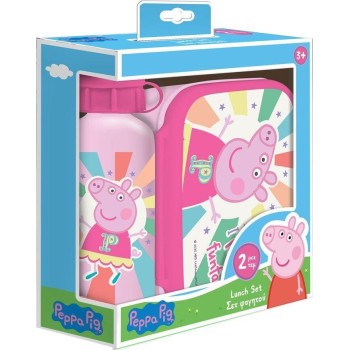 Diakakis imports Peppa Peppa PIG Food Set 800ml-pagouri Aluminum 500ml 000482830 5205698741333