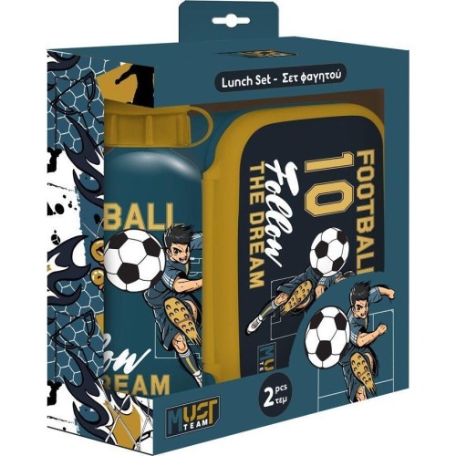 Diakakis imports Σετ Φαγητού Must Team Football Φαγητοδοχείο 800ml-παγούρι Αλουμινίου 500ml 000586461 5205698736841