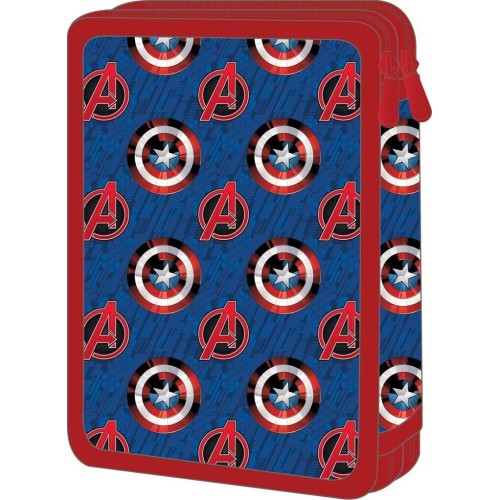 Diakakis imports Σχολική Κασετίνα Διπλή Γεμάτη Avengers Captain America Must Team 000506307 5205698750274
